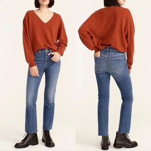 J. Crew Medium Wash Denim High Rise Billie Demi Boot Crop Jeans size 27 Petite